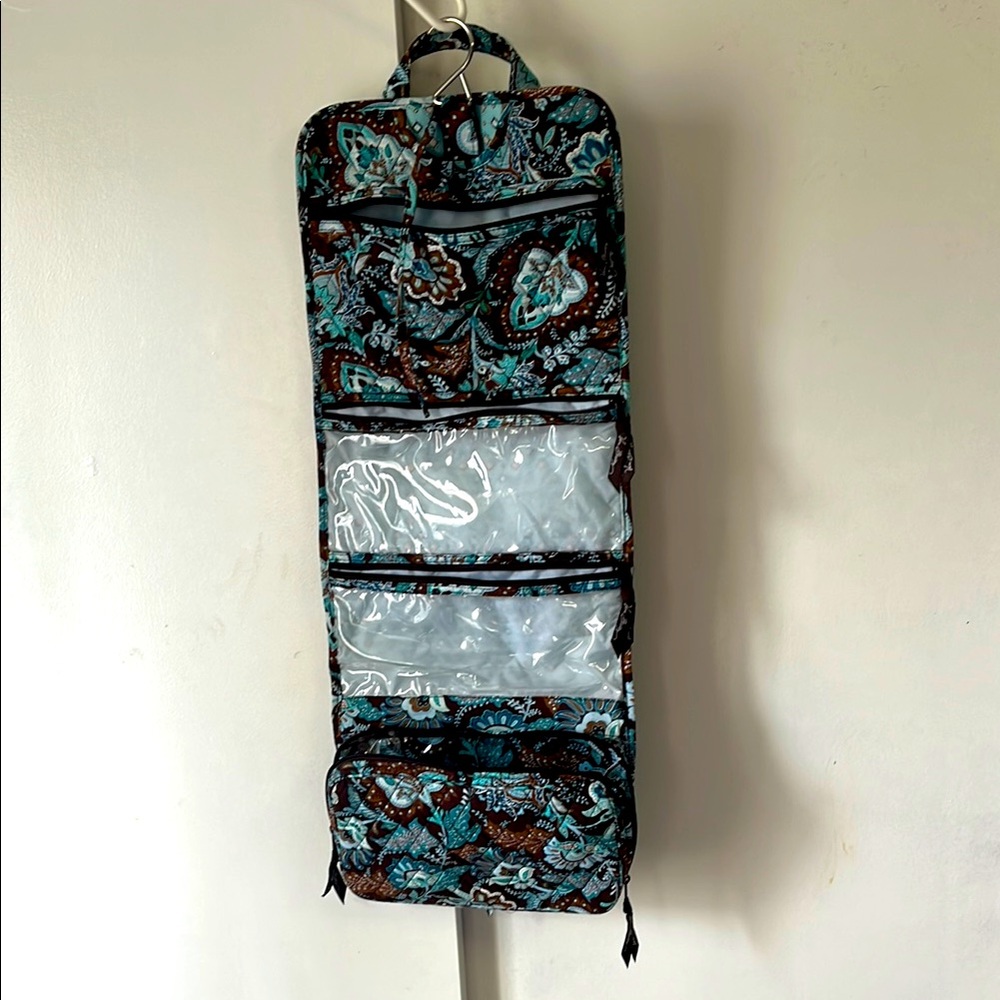 Vera Bradley Teal Brown Paisley Hanging Travel Organizer 🩵🤎
